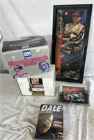 Dale Earnhardt model car, movie, clock