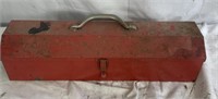 Red TRW metal, toolbox and contents