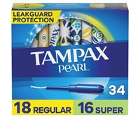 TAMPAX Pearl 34ct Super&Regular Absorbency Tampons