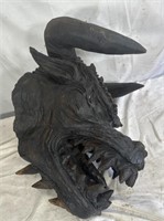 Wooden dragon, head sculpture