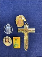 Religious pin and pendant lot