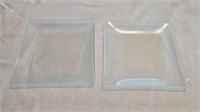 Textured Glass Square Plates