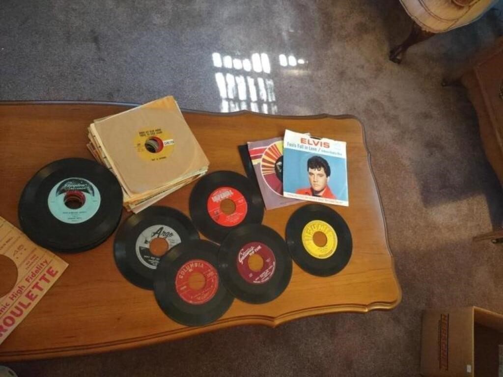 Large group of 45 rpm records,  Assorted artists