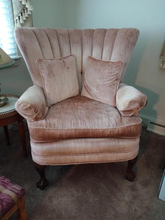 Great vintage channel back chair with ball & claw