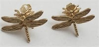 14k Gold Dragonfly Earrings