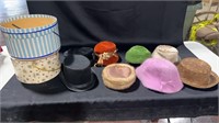 Miscellaneous Lot of Hats - 2 Hat Boxes and