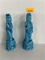 Chinese hand painted export figures 4 1/2in T