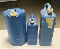 3 plastic water jugs