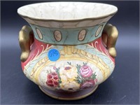 FLORAL PAINTED 2 HANDLED PLANTER
