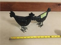 Set of 2 Tin Roosters
