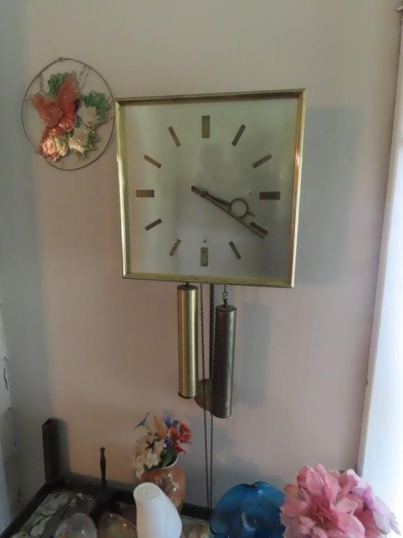 Vintage brass wall clock.