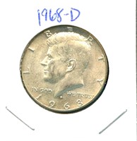 1968-D Kennedy Half Dollar - 40% Silver