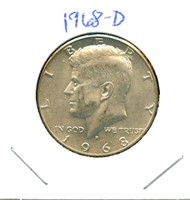 1968-D Kennedy Half Dollar - 40% Silver