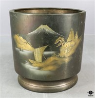 Burnished Etched Brass Planter