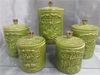 Ceramic Kitchen Canisters w/Lids -Small Chips