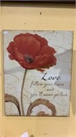 Wall plaque with a California poppy with a