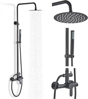 MOSSON Black Shower Set  8 Head  Handheld