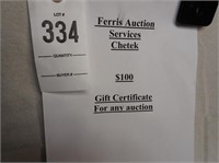 Ferris Auction Service $100 Gift Certificate
