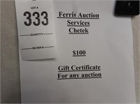 Ferris Auction Service $100 Gift Certificate