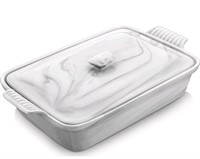 New MALACASA 3.4 Quart Deep Baking Dish With Lid,