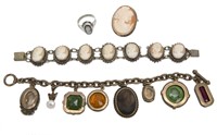 LADIES GLASS & SHELL CAMEO JEWELRY