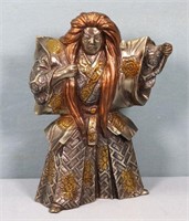 Vintage Japanese Cast Brass Kabuki Figure