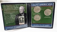 Great Americans Coins & Stamps - 3 Eisenhower
