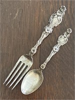 Two Ornate Sterling Silver Flatware Pieces