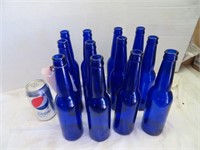 12 cobalt blue bottles