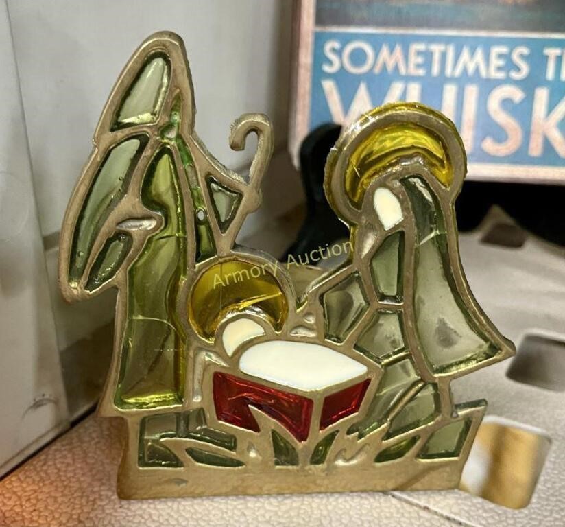 NATIVITY SCENE CANDLE HOLDER