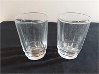 2pc Clear Juice Glasses Vintage Arcoroc Usa