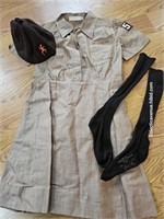 Vintage Girl Scouts Brownie Uniform Dress, Socks