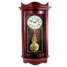 $120  34.5' Chiming Pendulum Clock  Harvest Oak