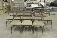 (13) WICKER SEAT CHAIRS AND (1)STOOL 30"