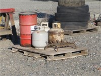 Assorted Propane Tanks & Grease