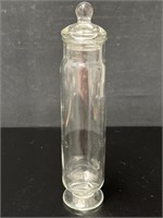 Glass Pedestal Apothecary Jar w/Ball Top Lid
