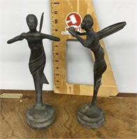 Pair of bronze? winged figures