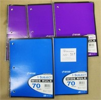 5 New 1 Subject Wide Rule Note Books
