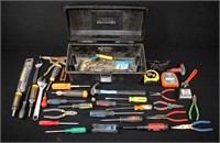 Large Lot of Assorted Tools w Plastic Tool Box