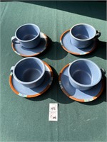 Dansk Mesa Blue Cups Saucers 1