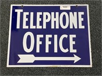 Vintage Porcelain Double Sided Telephone Sign