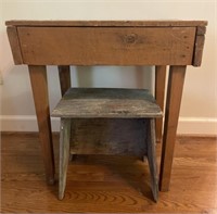 Rustic Table and Foot Stool