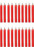 Unscented Chime Wax Candles- Red, Set of 20