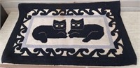 Woven Black Cats mat 31" x 20"