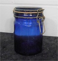 Cobalt Blue Glass Storage Canister 5½" T