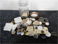 Mason Jar of Old Buttons
