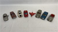 Variety of Vtg toy cars & plane