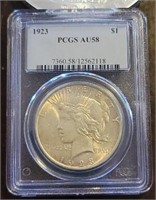 1923-P Peace Dollar: PCGS AU58