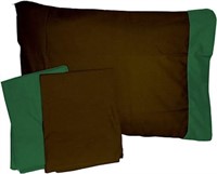 *Bedding Crib Sheet Set, Brown/Green