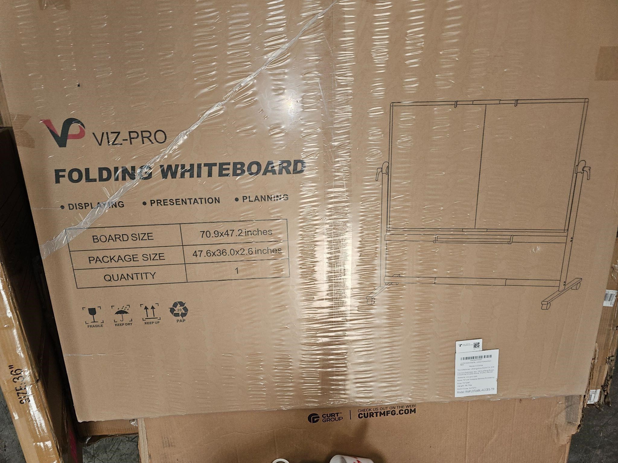 VIz Pro Mobile Folding Whiteboard 70.9" x 47.2"